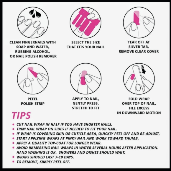 5 for $15 Nail Wraps- Pink Bunny - Picture 4 of 5